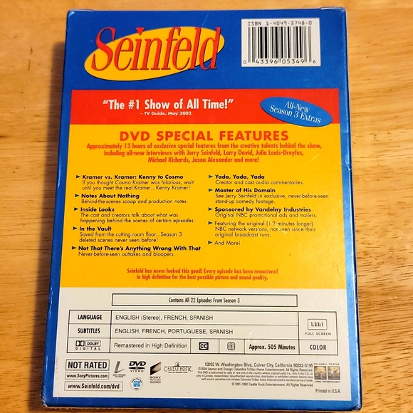 Seinfeld: Season 3 - DVD set - Picture 2 of 5